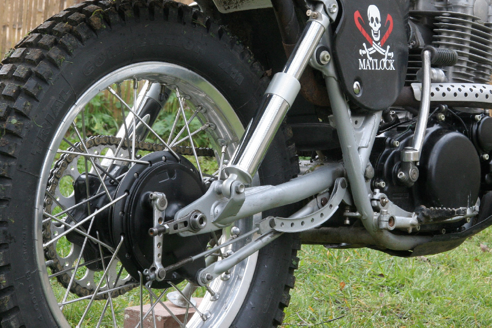 Yamaha 525 XTY - Détail roue arrière